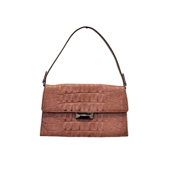 Miu Miu Crocodile Embossed Small Shoulder Bag‎ in Dusty Rose